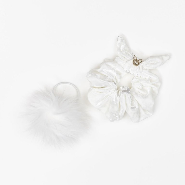 Womens' Original Velvet Scrunchie - Coconut White - Coconut White