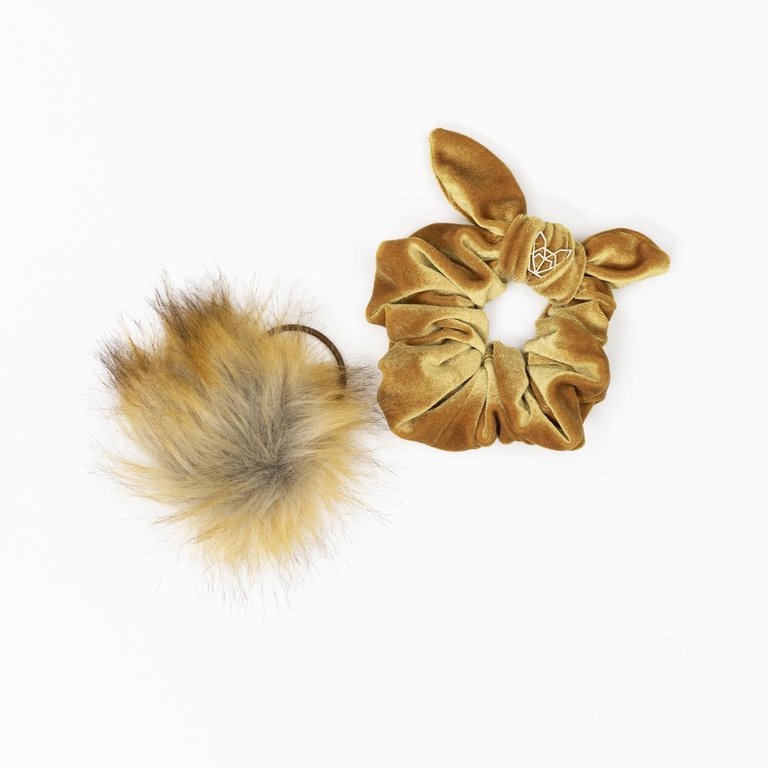 Womens' Original Velvet Scrunchie - Golden Hunny - Golden Hunny
