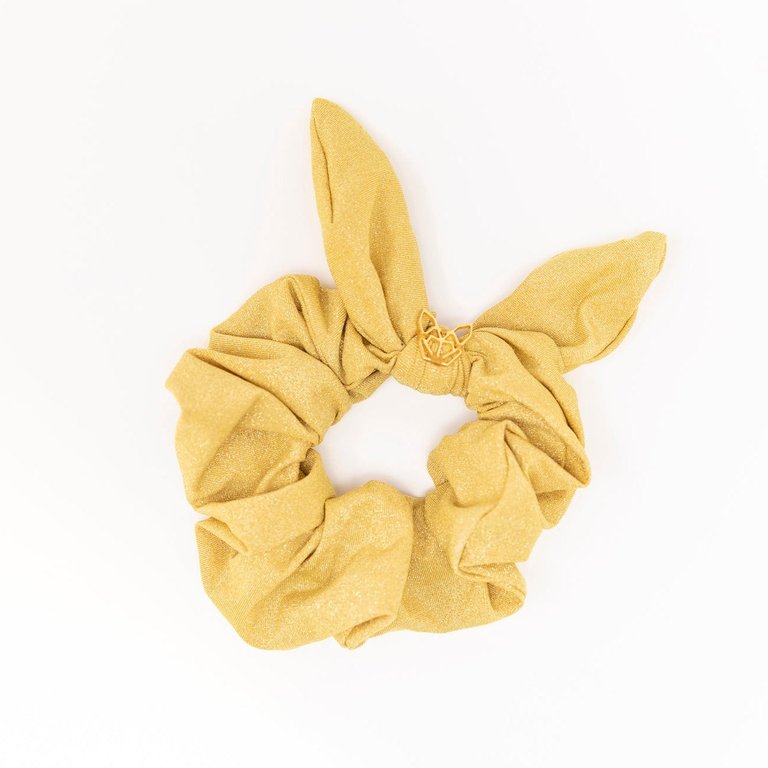 Women's Poolside Hunny Scrunchie In Yellow Shimmer - Yellow Shimmer