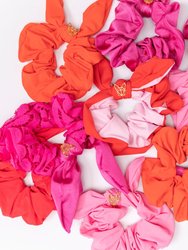 Women's Poolside Scrunchies In Bubble Gum/cherry Red Combo