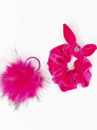 Hunny Bunny Collection Women's Velvet Hot Pink Scrunchie product