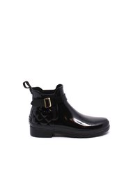 Women's Refined Chelsea Quilted Boots In Black Gloss - Black Gloss