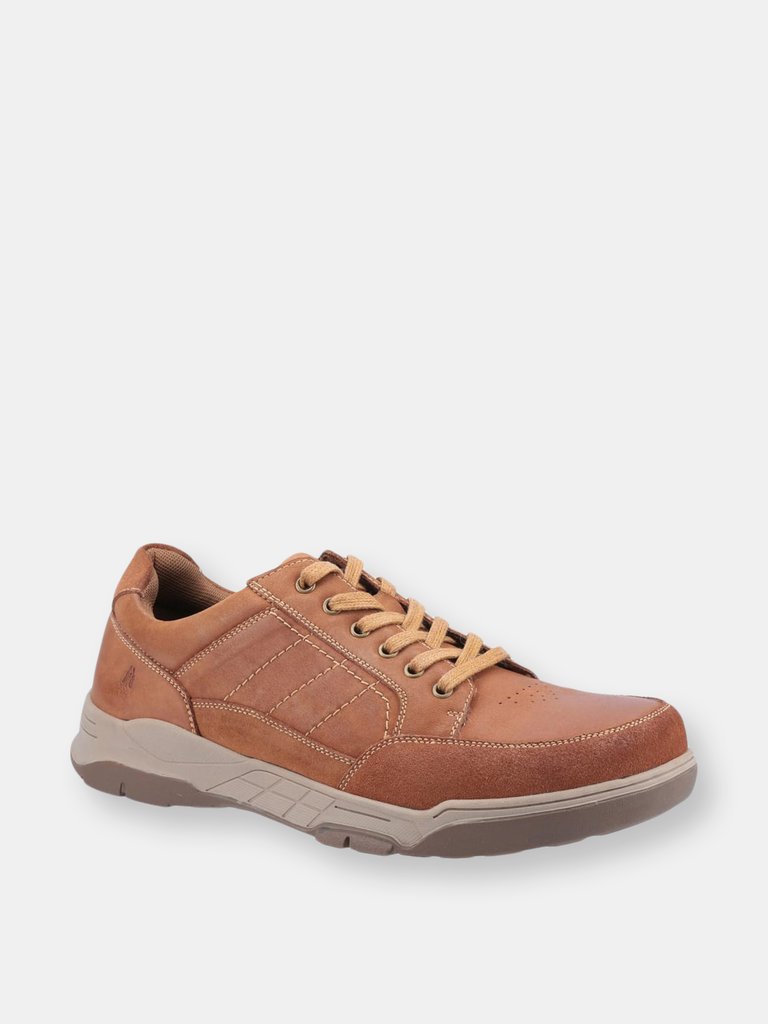 Hush Puppies Mens Finley Leather Shoes (Tan) - Tan