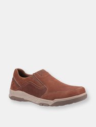 Hush Puppies Mens Fletcher Leather Shoes (Tan) - Tan