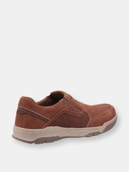 Hush Puppies Mens Fletcher Leather Shoes (Tan)