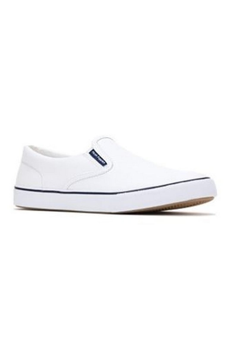 Womens/Ladies Byanca Canvas / Suede Slip On Shoe - White Canvas - White Canvas