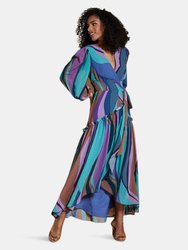 Nina Wrap Dress - Mercurial Swirl Chiffon