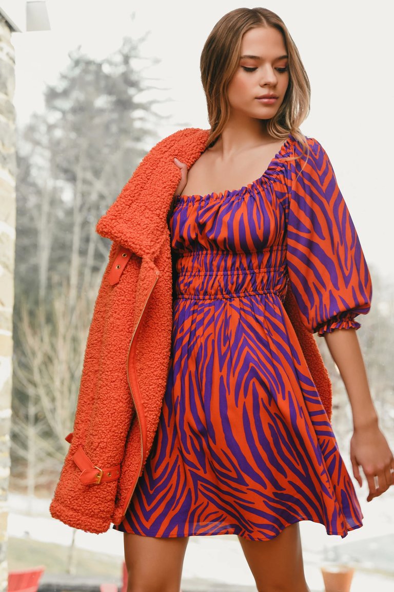 Palmer Dress - Orange/Purple