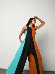 Sunny Jumpsuit - Black/Copper/Turquoise