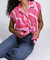 Brickell Top In Pink Sketched Squiggle