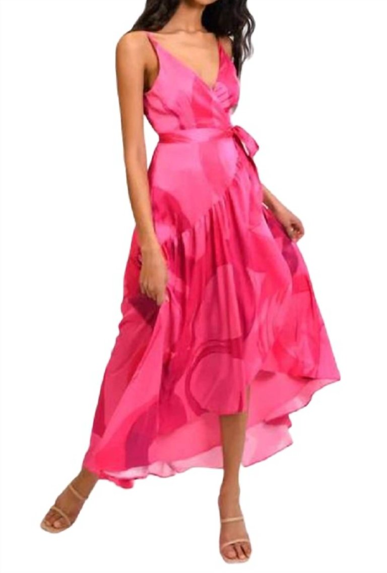 Elma Dress In Hot Pink - Hot Pink