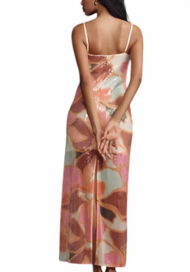 Lya Shift Maxi Dress In Vibrant Sequin