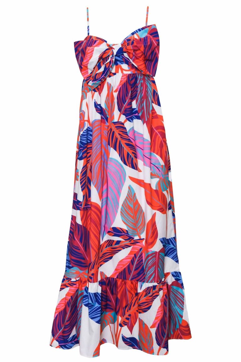 Olani Wild Tropical Maxi Dress In Sunset Maxi Poplin