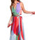 Wrap Midi Dress In Multi Leaves