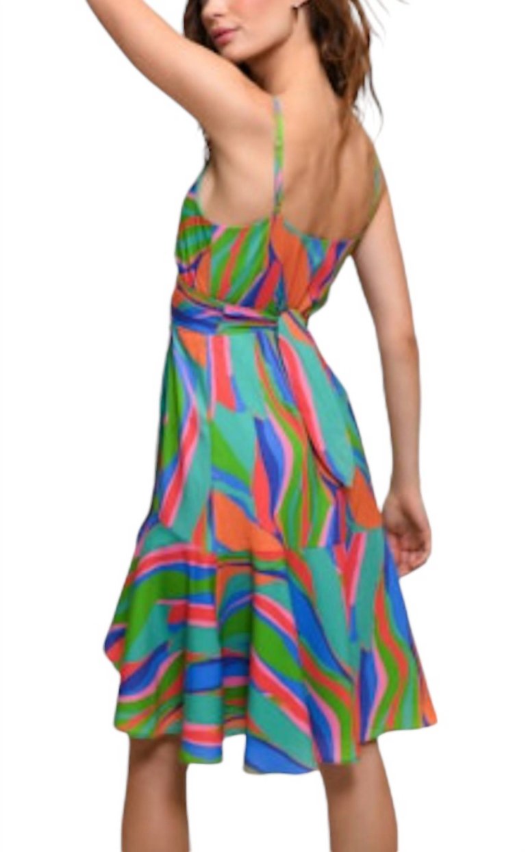 Zina Mini Wrap Dress In Psychedelic Swirl