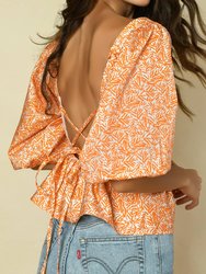 Ulla Top - Orange Ferns