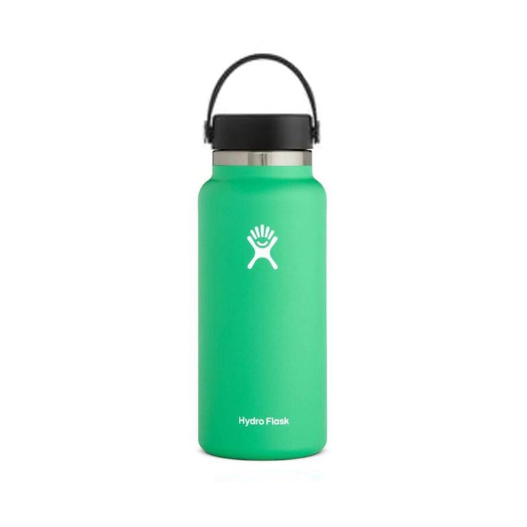 Vacuum Insulated Stainless Steel Water Bottle Wide Mouth With Flex Cap 32 OZ - Green