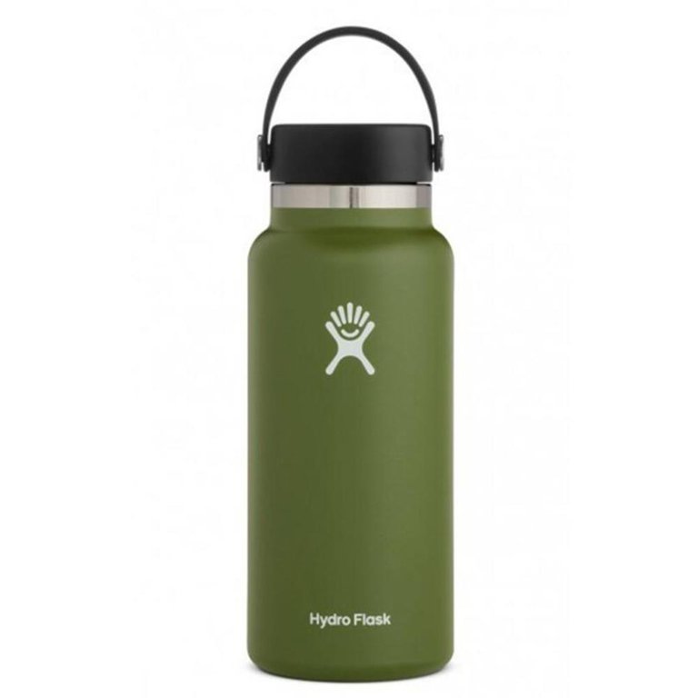 Vacuum Insulated Stainless Steel Water Bottle Wide Mouth With Flex Cap 32 OZ - Army Green