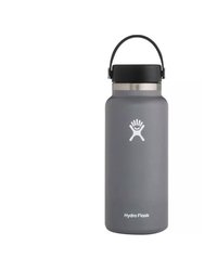 Vacuum Insulated Stainless Steel Water Bottle Wide Mouth With Flex Cap 32 OZ - Grey