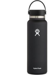 Vacuum Insulated Stainless Steel Water Bottle Wide Mouth With Flex Cap 40OZ - Black