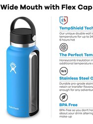 Vacuum Insulated Stainless Steel Water Bottle Wide Mouth With Flex Cap 40OZ