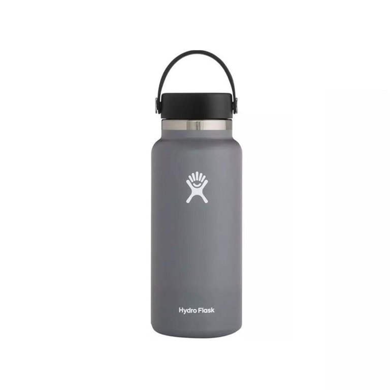 Vacuum Insulated Stainless Steel Water Bottle Wide Mouth With Flex Cap 40OZ - Grey