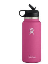 Vacuum Insulated Stainless Steel Water Bottle WideMouth With Straw Lid 32 OZ - Purple