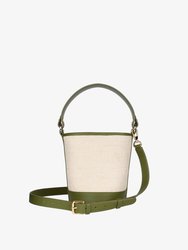 Canvas Mini Bucket Bag - Linen/ Olive
