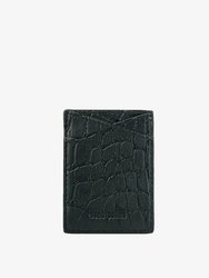 Leather Sticker Phone Wallet Black Croc - Black Croc