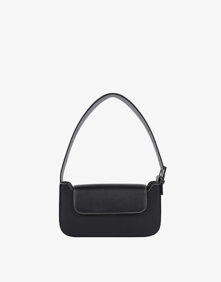 Luxe Buckle Shoulder Bag - Black