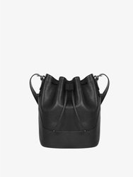 Luxe Cinch Bucket Bag - Black