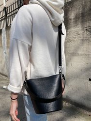 Mini Bucket Bag Black Croc