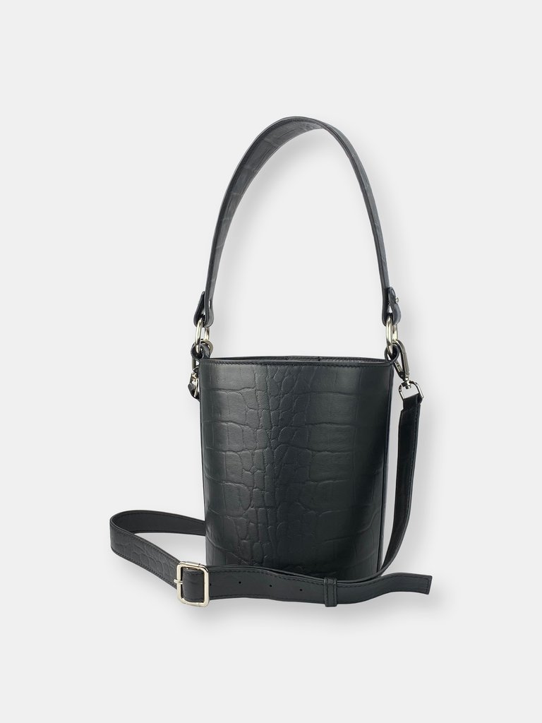 Mini Bucket Bag Black Croc - Black Croc