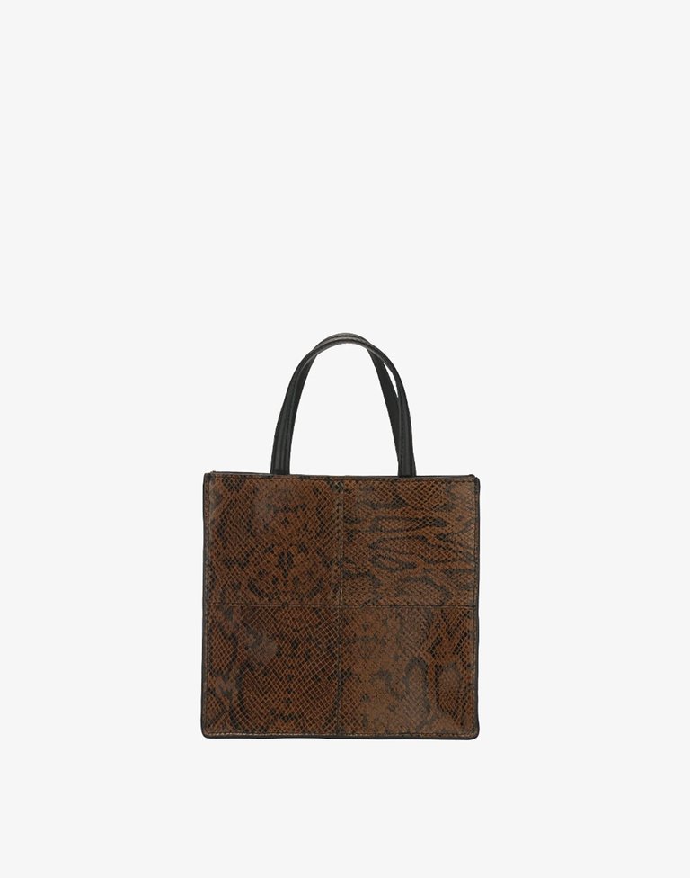 Mini Paperbag Tote Printed Amber Python - Amber Python