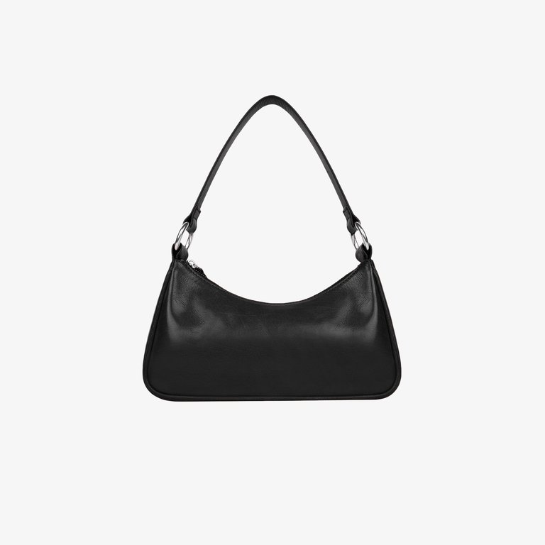 HYER GOODS Black Glazed Buffalo Mini Shoulder Bag Black Glazed Buffalo