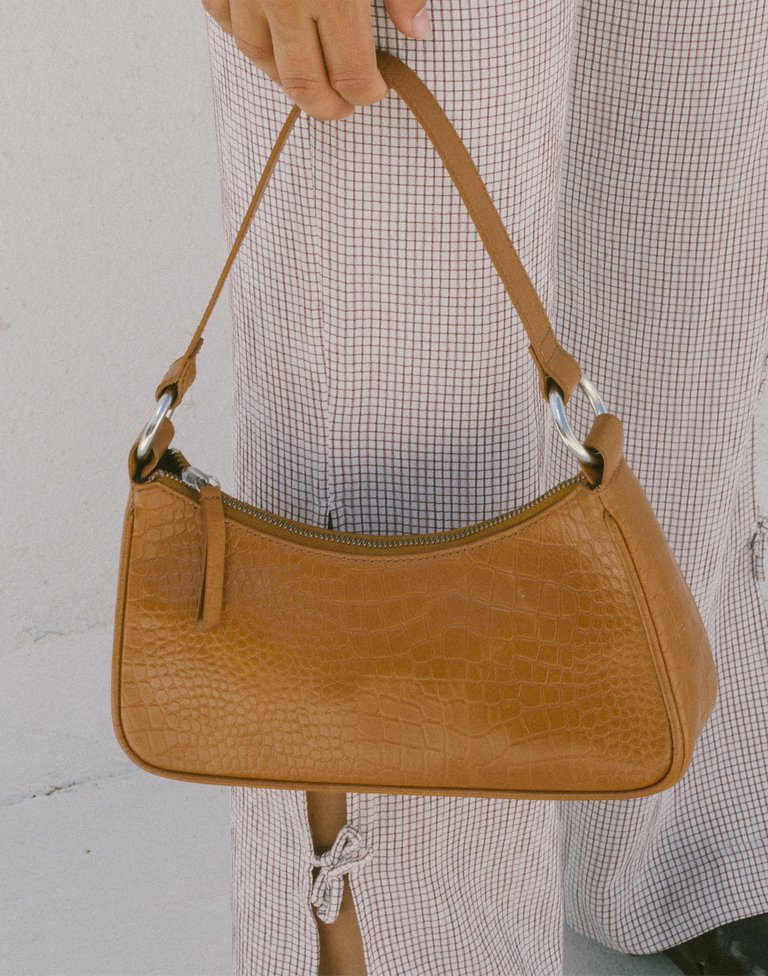 Mini Shoulder Bag Tan Croc - Tan Croc