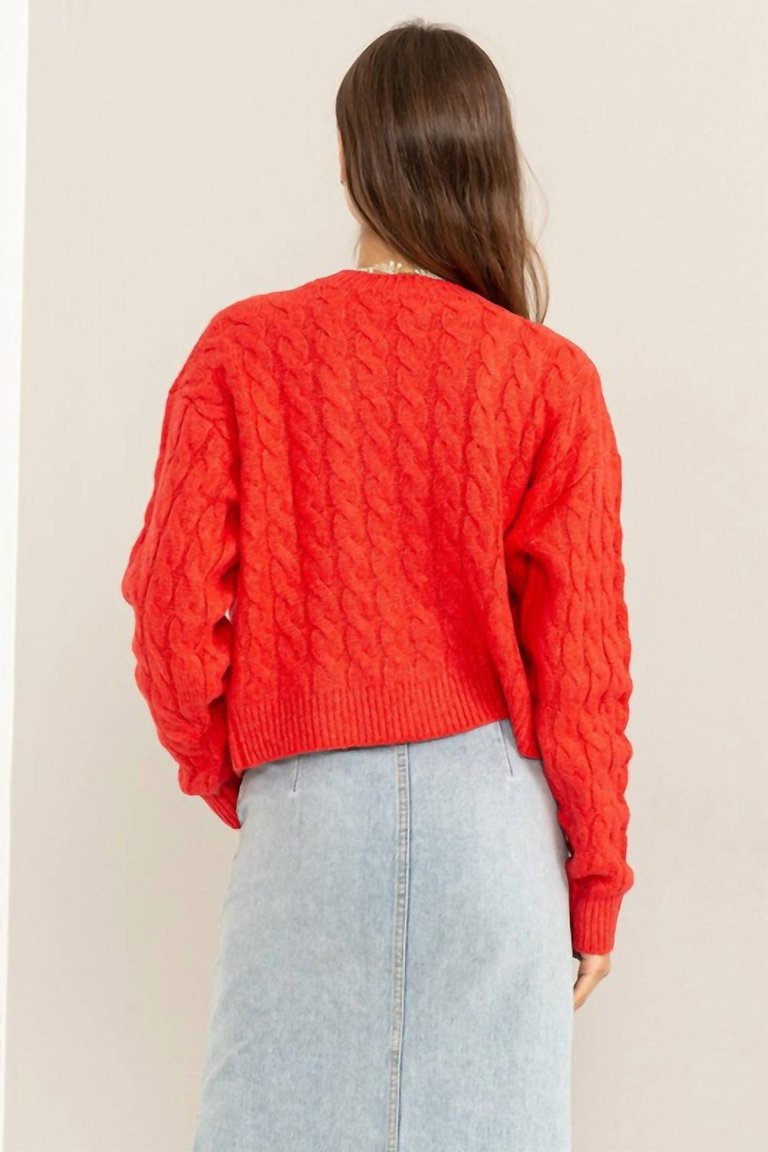 Cable Knit Cardigan Sweater