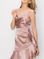 Cowl Neck Mini Dress - Blush
