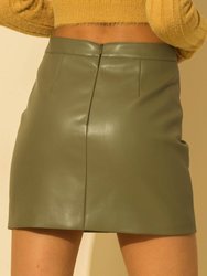 Double Zero Faux Leather Mini Skirt