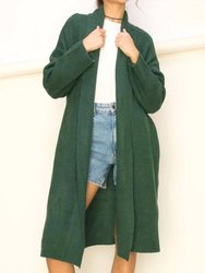 Double Zero Get The Trend Long Sleeve Duster Sweater - Hunter Green