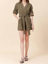 Favlux Mock Wrap Romper - Olive