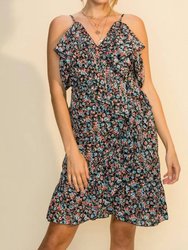 Fiestar Wrap Dress - Black Floral Print