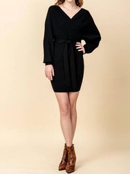 Knit Sweater Dress - Black