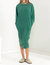Long Sleeve Midi Sweatshirt Dress - Pine Green