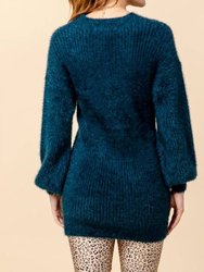 Puff Sleeve Knit Sweater Dress