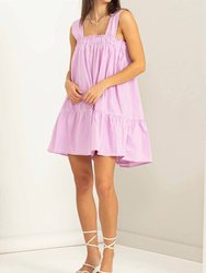 Sleeveless Ruffled Mini Dress In Lavender - Lavender