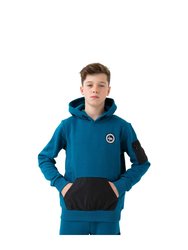 Boys Command Crest Hoodie - Teal/Black