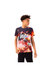 Boys Dinosaur Meteor Script T-Shirt - Red/Navy/White