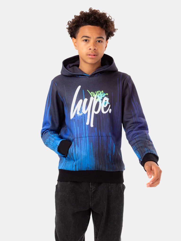 Boys Drips Graffiti Hoodie - Blue