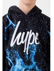 Boys Fire Hoodie (Blue/Black/White)